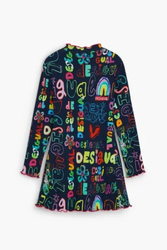Langärmliges Kleid mit Schriftzug Langärmliges Kleid mit Schriftzug