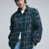 Langärmliges Overshirt mit Karomuster