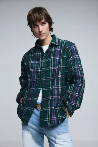 Langärmliges Overshirt mit Karomuster