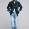 Langärmliges Overshirt mit Karomuster