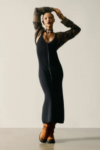 Langärmliges Strickkleid