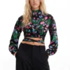 M. Christian Lacroix Kurze Bluse mit Blumenmuster M. Christian Lacroix Kurze Bluse mit Blumenmuster