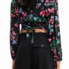 M. Christian Lacroix Kurze Bluse mit Blumenmuster M. Christian Lacroix Kurze Bluse mit Blumenmuster
