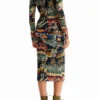 M. Christian Lacroix Midi-Kleid mit Tapisserie-Print M. Christian Lacroix Midi-Kleid mit Tapisserie-Print
