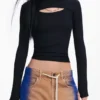 Maitrepierre T-Shirt mit Cut-out-Ausschnitt