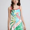 Mehrfarbig bedrucktes Kleid