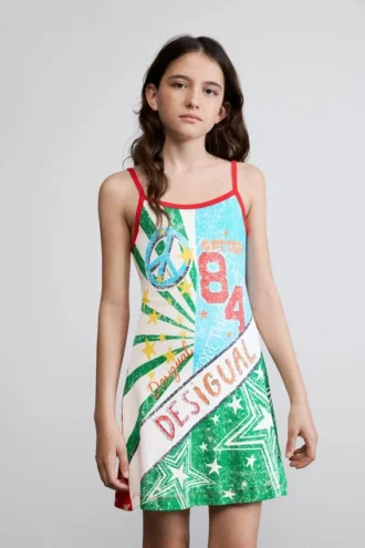 Mehrfarbig bedrucktes Kleid