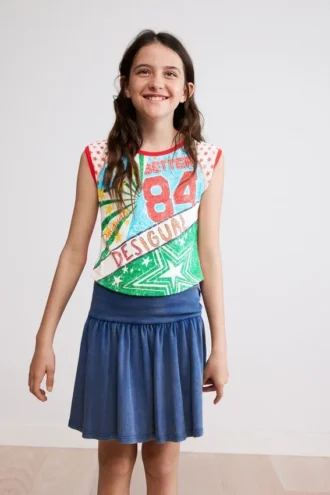 Mehrfarbig bedrucktes T-Shirt