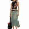 Mesh-T-Shirt mit Blumen