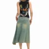 Mesh-T-Shirt mit Blumen
