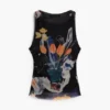 Mesh-T-Shirt mit Blumen
