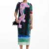 Midi-Kleid mit Blumenmuster Midi-Kleid mit Blumenmuster