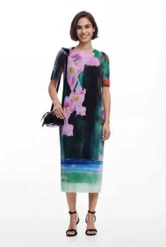 Midi-Kleid mit Blumenmuster