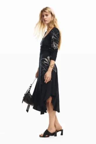 Midi-Kleid mit Blumenmuster