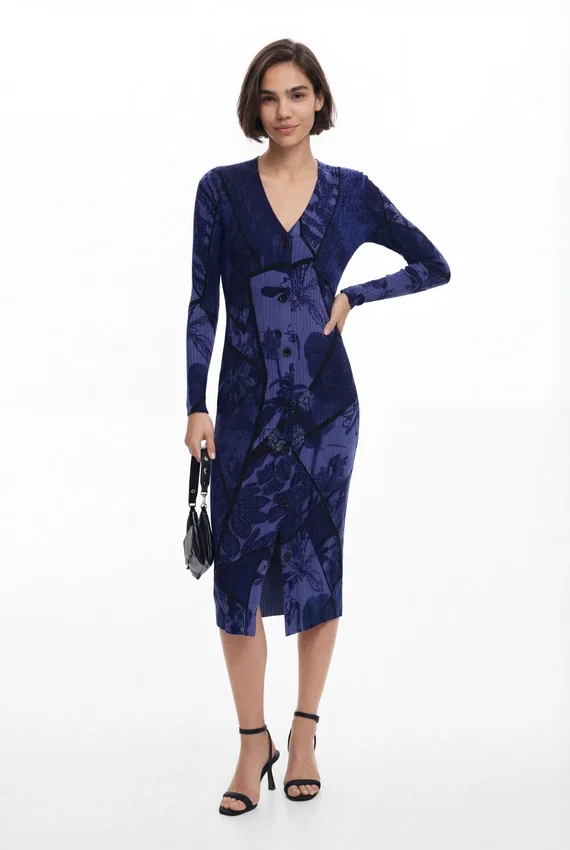 Midi-Kleid mit Blumenmuster Midi-Kleid mit Blumenmuster