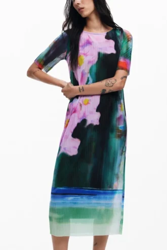 Midi-Kleid mit Blumenmuster