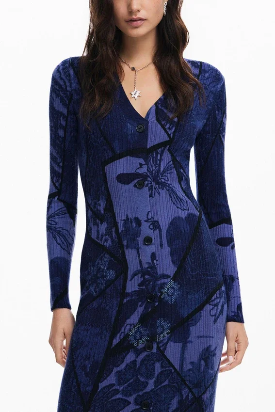 Midi-Kleid mit Blumenmuster Midi-Kleid mit Blumenmuster