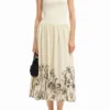 Midi-Kleid mit Blumenmuster und ausgestelltem Schnitt