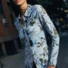 Midi-Kleid mit Flockdruck