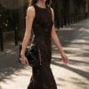 Midi-Kleid mit Flockdruck Midi-Kleid mit Flockdruck