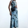 Midi-Kleid mit Flockdruck Midi-Kleid mit Flockdruck