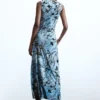 Midi-Kleid mit Flockdruck Midi-Kleid mit Flockdruck