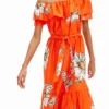 Midi-Kleid mit Gänseblümchen-Rüschen Midi-Kleid mit Gänseblümchen-Rüschen
