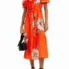 Midi-Kleid mit Gänseblümchen-Rüschen Midi-Kleid mit Gänseblümchen-Rüschen