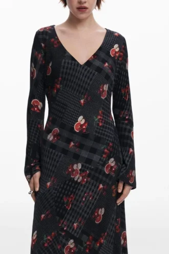 Midi-Kleid mit Karomuster