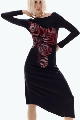 Midi-Kleid mit Pixel-Print