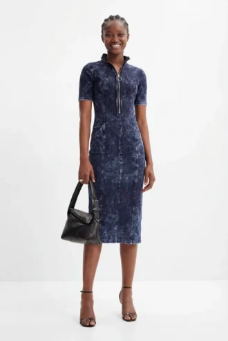 Midi-Kleid mit Reißverschluss