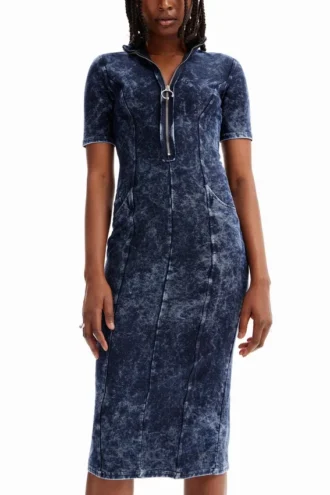Midi-Kleid mit Reißverschluss