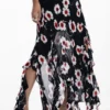 Midi-Kleid mit Rüschen in Poppy