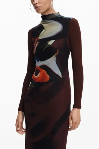 Midi-Kleid mit verschiedenen Tragevarianten