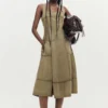 Midi-Kleid mit Ziernähten Midi-Kleid mit Ziernähten