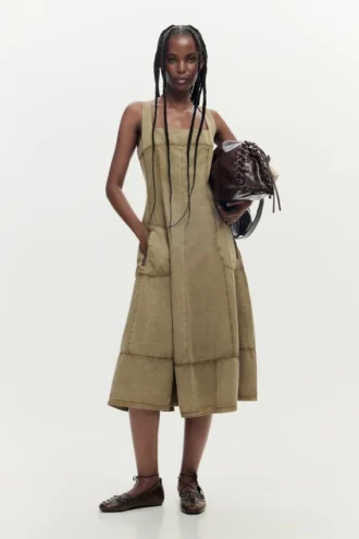Midi-Kleid mit Ziernähten