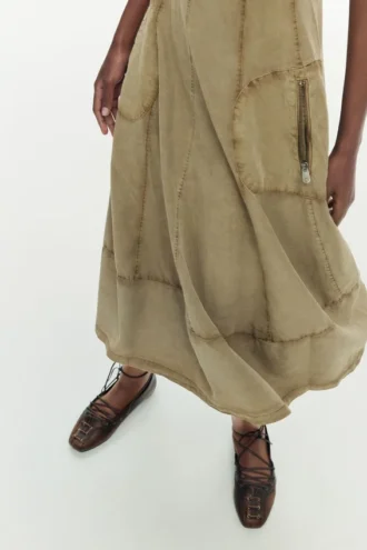 Midi-Kleid mit Ziernähten
