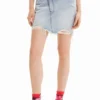 Minirock aus Denim mit gekreuztem Bund