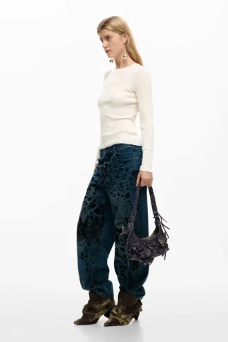 Mittlere Baumwolltasche mit Schleife