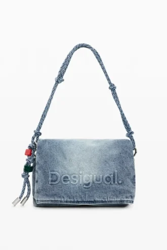 Mittlere Denim-Tasche mit Anhängern