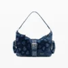 Mittlere Denim-Tasche mit Blumenmuster Mittlere Denim-Tasche mit Blumenmuster