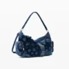 Mittlere Denim-Tasche mit Blumenmuster Mittlere Denim-Tasche mit Blumenmuster