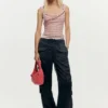 Mittlere Denim-Umhängetasche Mittlere Denim-Umhängetasche