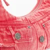 Mittlere Denim-Umhängetasche Mittlere Denim-Umhängetasche
