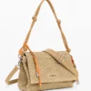 Mittlere Raffia-Tasche mit Anhängern Mittlere Raffia-Tasche mit Anhängern