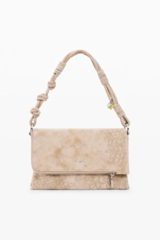 Mittlere Tasche mit bestickter Klappe