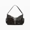 Mittlere Tasche mit Blumen-Applikationen Mittlere Tasche mit Blumen-Applikationen