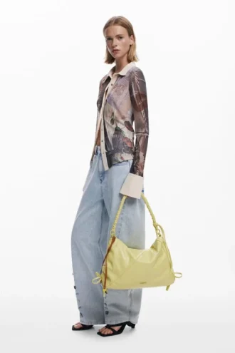 Mittlere Tasche mit glänzender Schleife
