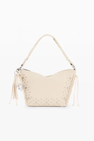 Mittlere Tasche mit Nieten und Fransen