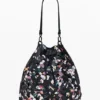 Mittlerer geflochtener Rucksack mit Blumen